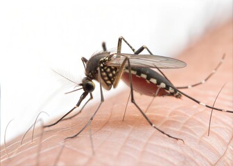 mosquito isolated on white background	
On human skin generate ai