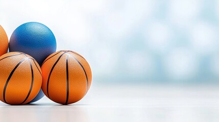 A group of basketballs sitting on top of each other