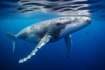 close up  whale swimming in the ocean