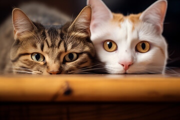 portrait of a two cute cat
