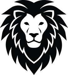 Lion Head silhouette vector art illustration