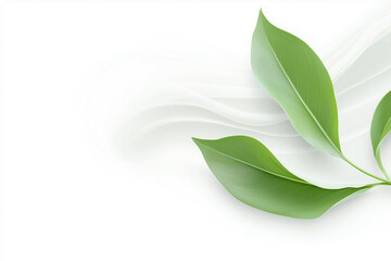 Obraz premium Abstract wallpaper featuring delicate green leaves against a soft background