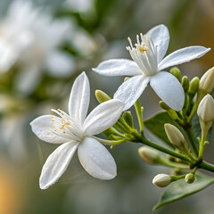 Obraz premium Delicate White Flowers: Nature's Beauty