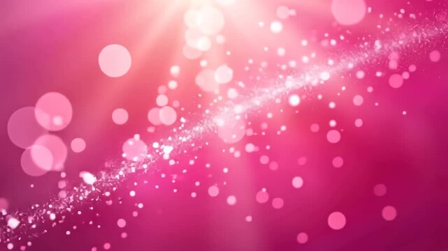 Magical pink sparkle burst with glowing bokeh and light streaks
