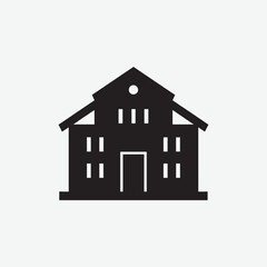 Download a high-quality black building silhouette vector with a white background. Perfect for logos, architectural designs, cityscape illustrations, and digital artwork.