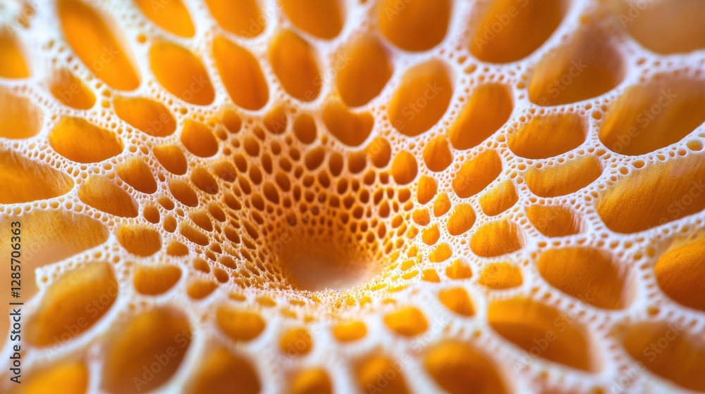 Poster mesmerizing swirling fractal pattern with intricate interconnected honeycomb like structures in vivi