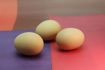 easter eggs on the table