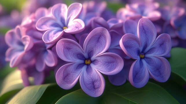 Close-up Lilac Flowers in Spring Garden