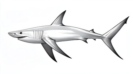 Naklejka premium Exploring shark species in ocean depths an underwater illustration