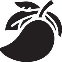 A black Mango vector, mango silhouette vector