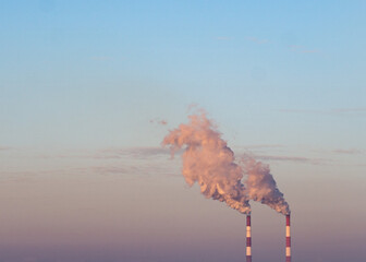 smoking chimneys against the blue sky 4