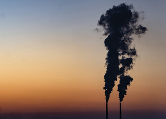 smoking chimneys against the blue sky 5