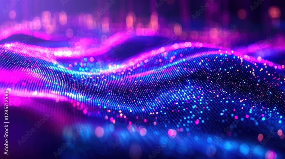 Poster mesmerizing wave of light cascading through the darkness creating an enchanting atmosphere