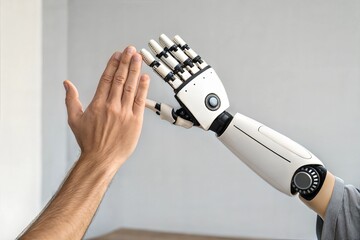 High-Five with a Bionic Arm: Futuristic Collaboration