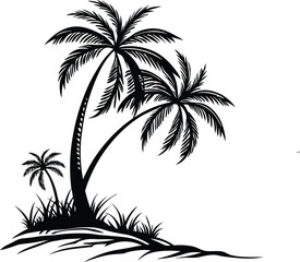 Fototapeta premium Palm Tree Silhouette, Vector Design