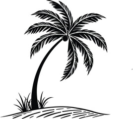 Fototapeta premium Palm Tree Silhouette, Vector Design