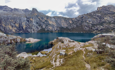 Hike up to lake Churup close to Huaraz, Peru, South America