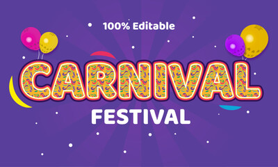 Festival text effect premium vector