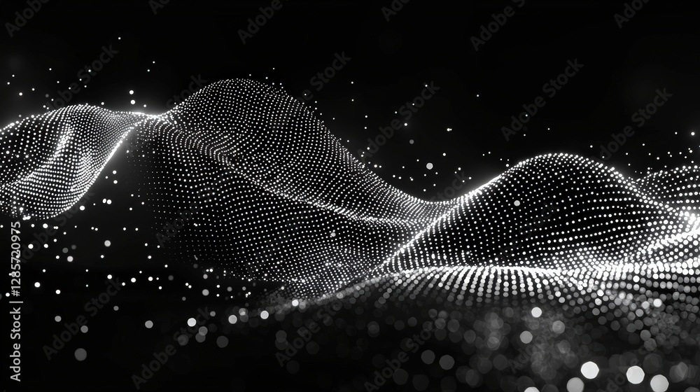 Poster unique black and white background with dot patterns creating a striking contrast and visual interest
