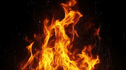 Flame of fire on black background