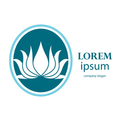 Elegant and beautiful blooming flower logo illustration