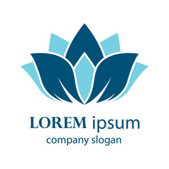 Elegant and beautiful blooming flower logo illustration