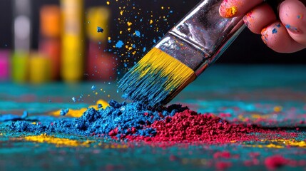 Fototapeta premium Colorful Abstract Brush Strokes Splatter Background