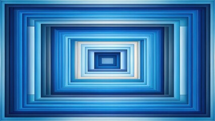 Abstract Blue Rectangular Layers Forming a Recursive Pattern and Visual Depth Illusion