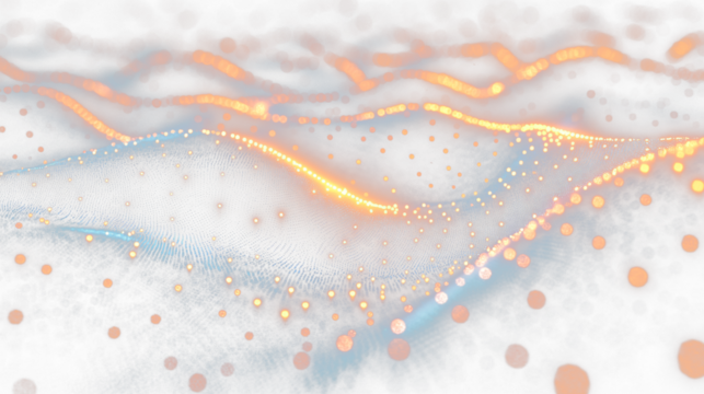 a black background with orange and yellow lights