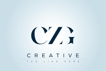 CZG abstract letter logo design. This logo is designed by three abstract letters. 