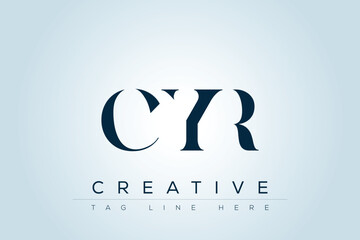 CYR abstract letter logo design. This logo is designed by three abstract letters. 