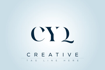 CYQ abstract letter logo design. This logo is designed by three abstract letters. 