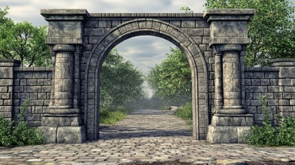 Design a template for an archway gate. The archway can be used as an entrance to an event like a marathon or exhibition.