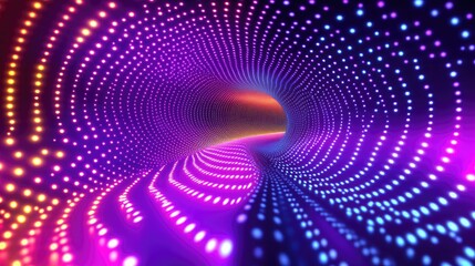 Abstract Colorful LED Tunnel, A journey through vibrant lights and swirling patterns