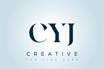 CYJ abstract letter logo design. This logo is designed by three abstract letters. 