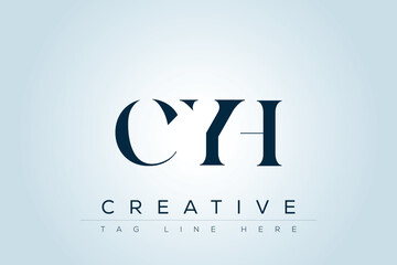 CYH abstract letter logo design. This logo is designed by three abstract letters. 