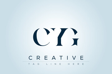 CYG abstract letter logo design. This logo is designed by three abstract letters. 