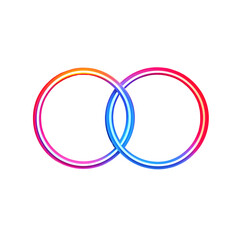 Interlocked Gradient Circles Symbolizing Connection and Unity on Black Background