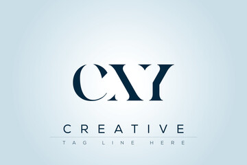 CXY abstract letter logo design. This logo is designed by three abstract letters. 