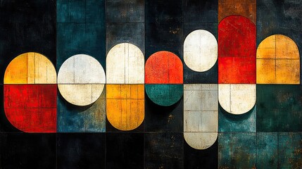 This untitled design number 16 presents an abstract composition with bold shapes and contrasting colors