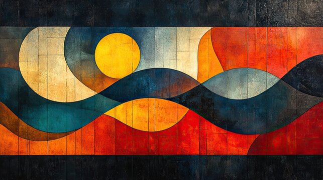 This untitled design number 16 presents an abstract composition with bold shapes and contrasting colors