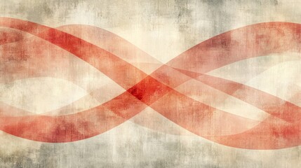 Obraz premium Red intersecting curves with grunge effect on faded background