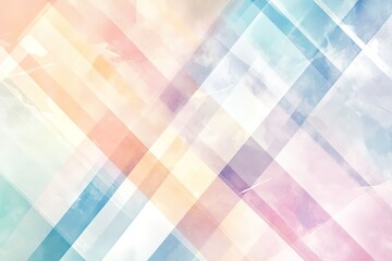 A light and airy abstract background featuring layered geometric patterns in pastel hues, including soft blues, peaches, and lavenders. The design includes subtle line art overlay.