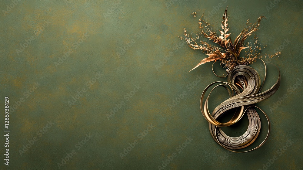 Poster serene environments the artistic perspective of thai kan khod motif with coiling lines