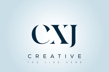 CXJ abstract letter logo design. This logo is designed by three abstract letters. 
