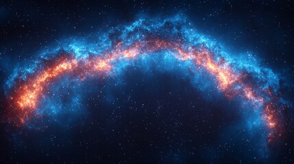 Obraz premium A blue and red nebula in the night sky