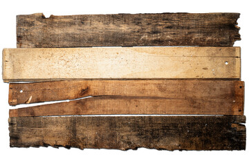Top view of an arranged wood plank isolated over a white background. Natural wooden texture or brown background or wallpaper. Flat lay. Copy space or mockup