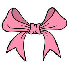 fish tail bow or hair fabric dovetail bow looks adorable filled outline style