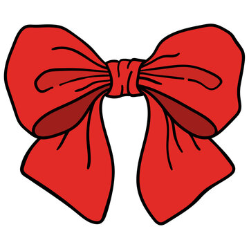 recommend clip art: red sailor bow or fabric hair bow looks beautiful and adorable filled outline style