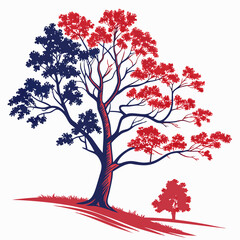 Chestnut tree silhouette vector illustration